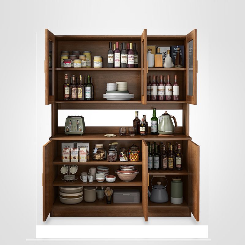 Contemporary Dining Hutch Wood Hutch Buffet with Doors for Dining Room