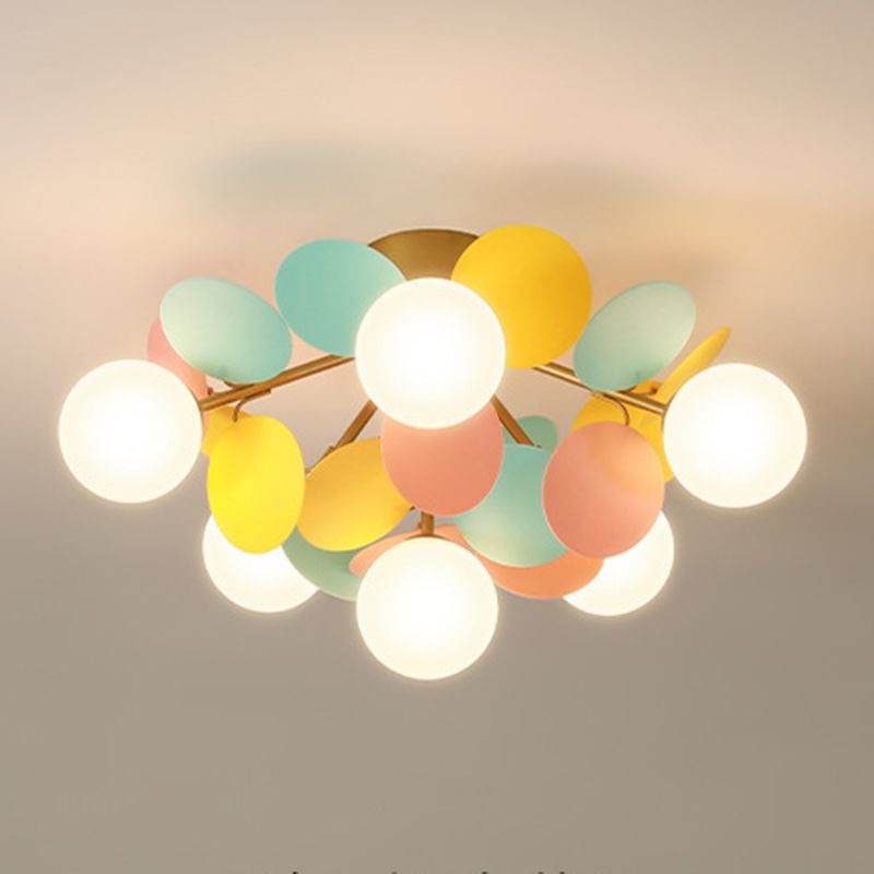 Lámpara de techo de techo de forma esférica de estilo moderno iluminación de techo múltiple de luz para dormitorio