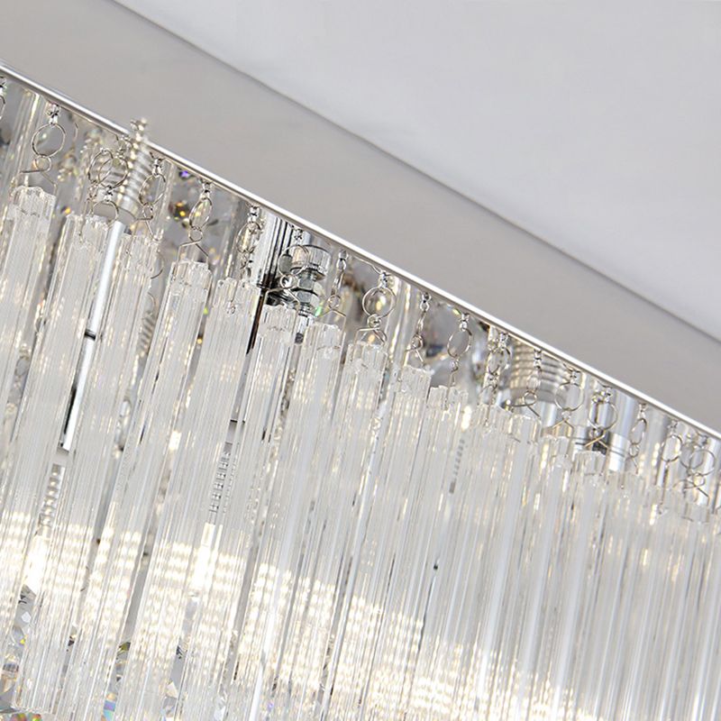 Rectangle Crystal Island Light Modern Style Hanging Lights for Living Room Dining Room