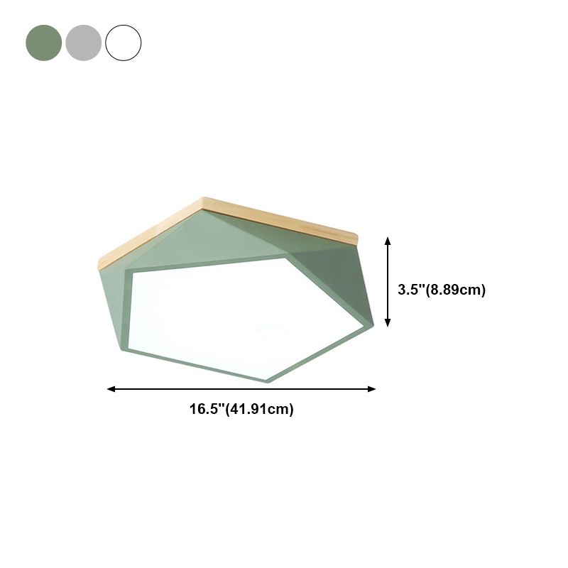 Plafonnier en forme de géométrie de style moderne, éclairage de plafond en métal à 1 lumière pour chambre à coucher
