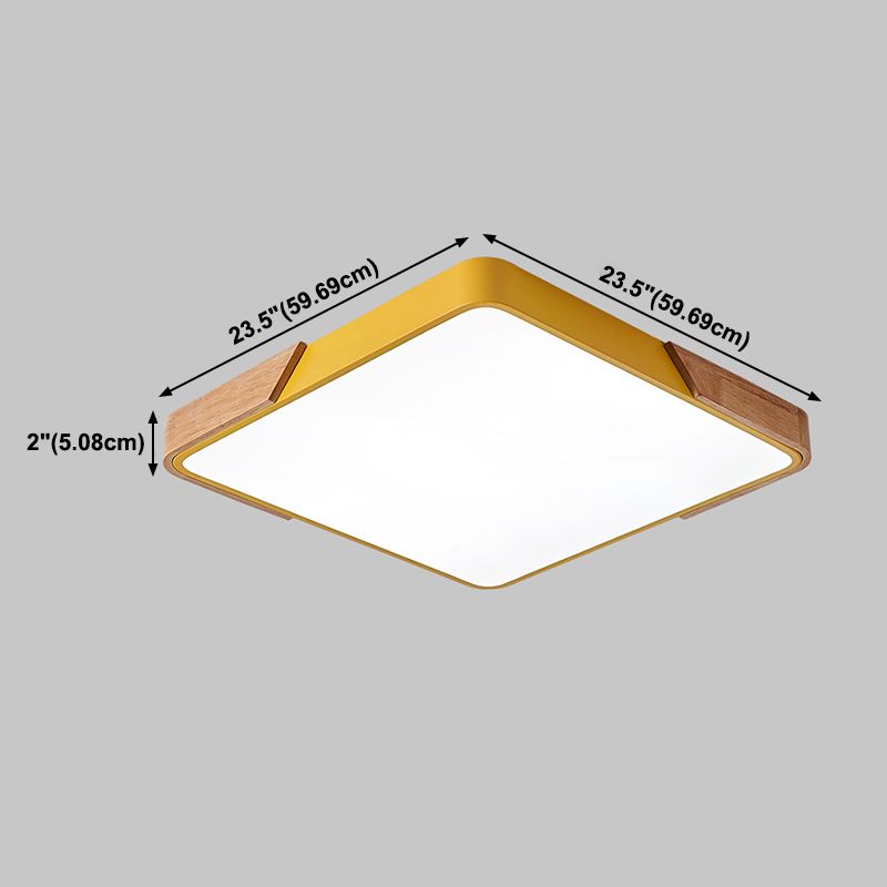 Lámparas de techo de montaje empotrado cuadradas de 1 luz, luz empotrada LED de metal moderno