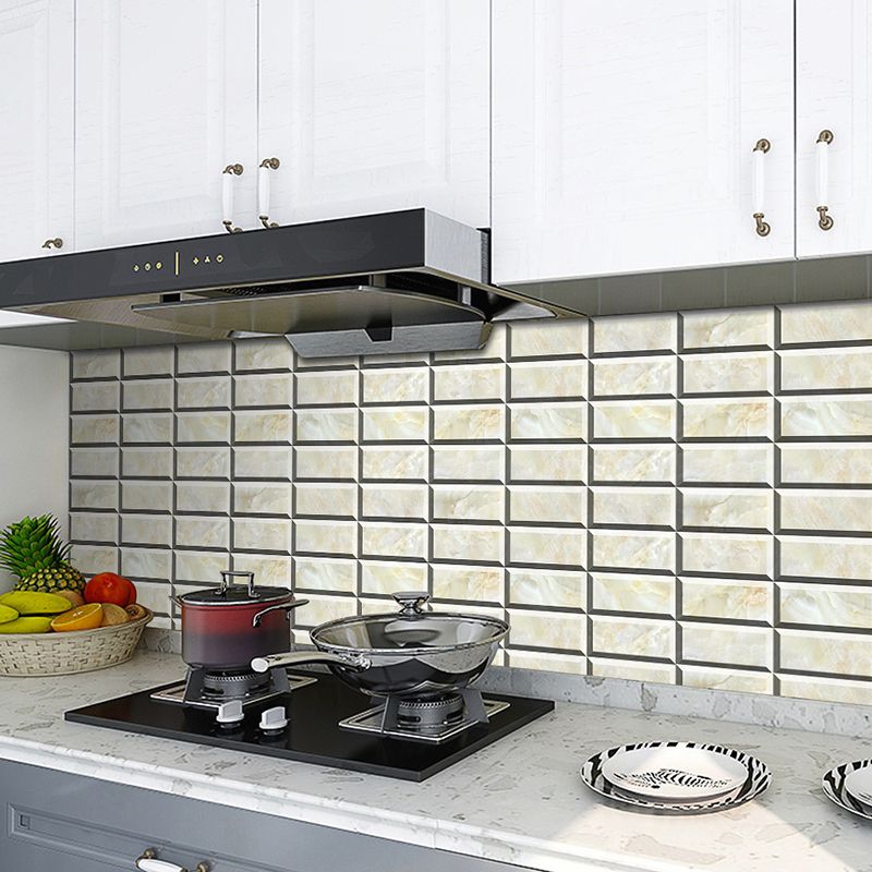 Smooth Removable Wallpaper Panels Rural Faux 3D Brick Wall Decor for Bathroom (12 Pcs)