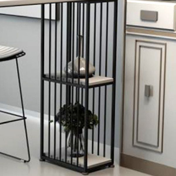 White Rectangle Bar Height Table Artificial Wood Pub Table with 2-shelf