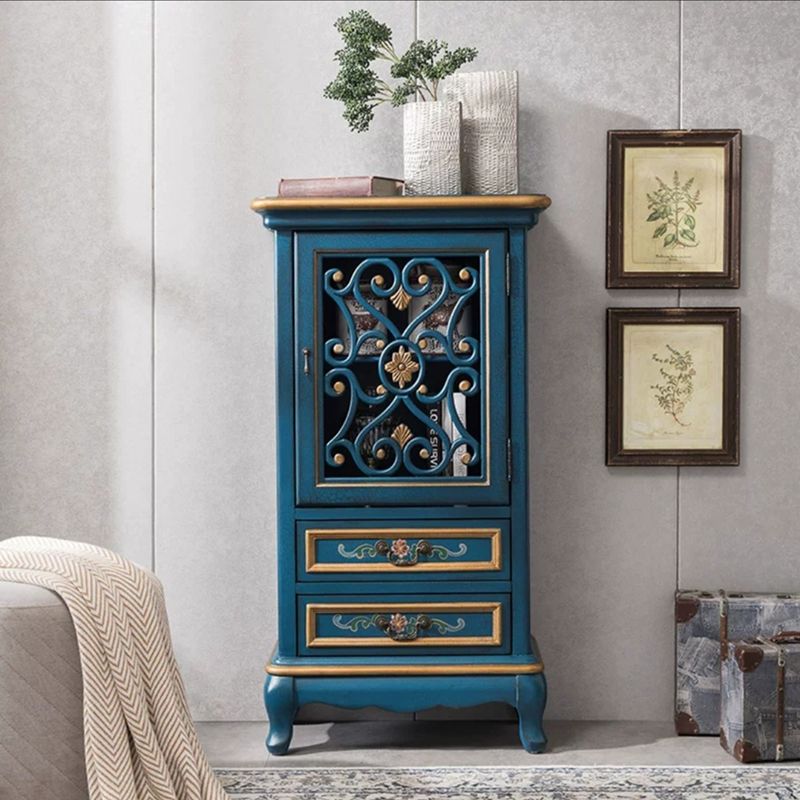 47.24"/61.02" Tall 1- Door Wooden Cabinet, Rectangle Accent Cabinet with Drawers