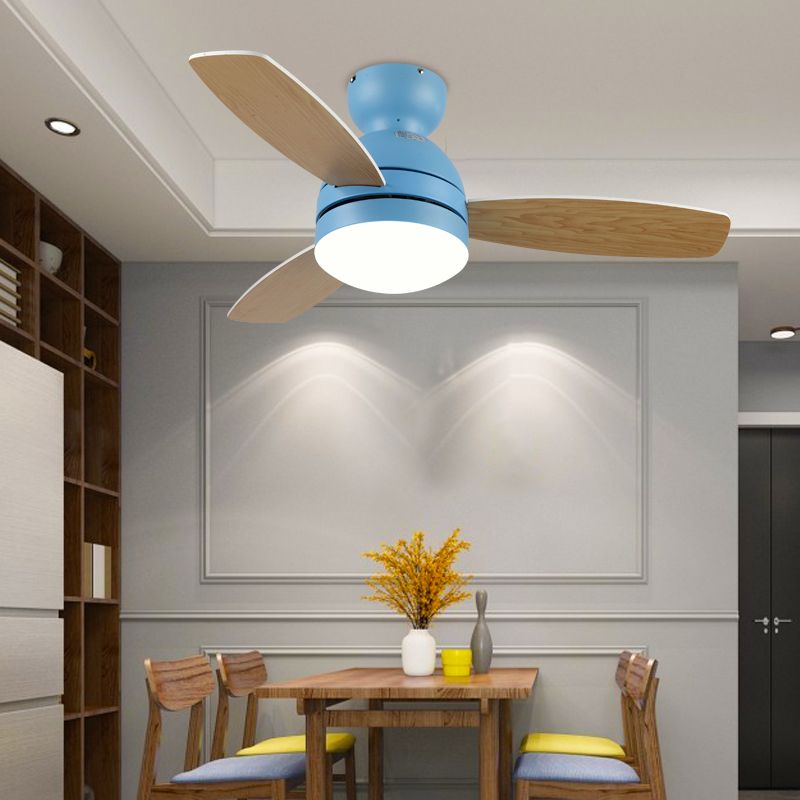 Metal Ceiling Fan Lighting Modern Style 1 Light Ceiling Fan Lamp for Bedroom