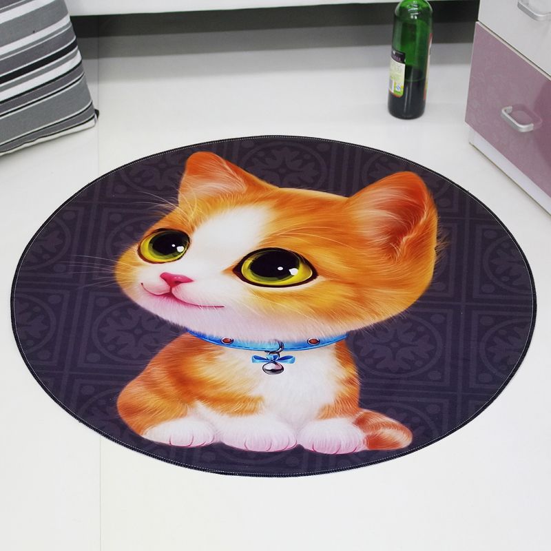 Cute Pet Patterned Rug Multi Colored Cartoon Carpet Cotton Stain Resistant Non-Slip Backing Pet Friendly Rug for Bedroom