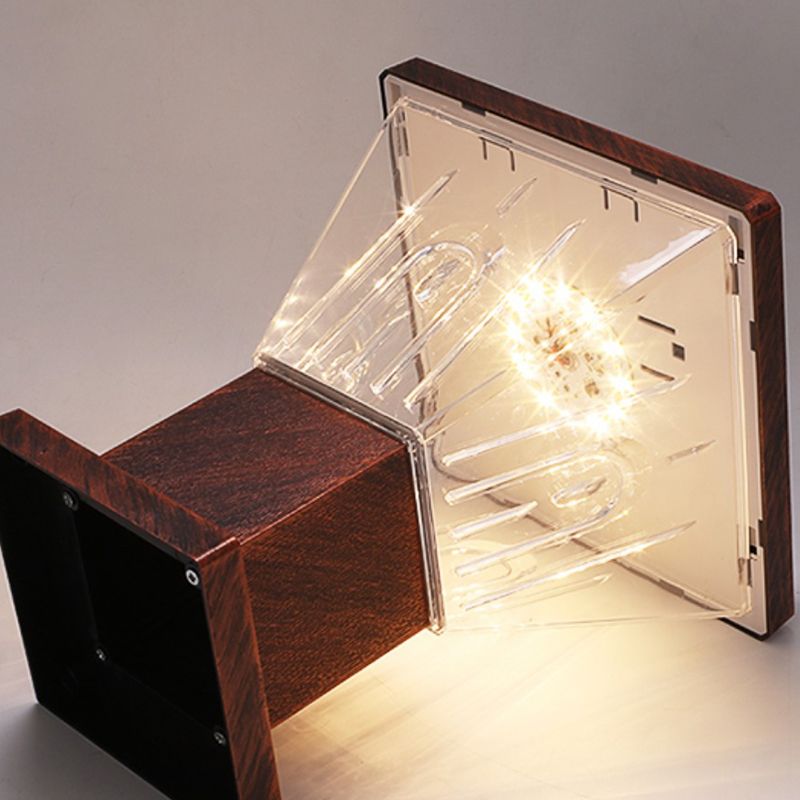 Modern LED Pillar Lamp Waterproof Solar Lighting Fixture with Acrylic Shade for Garden