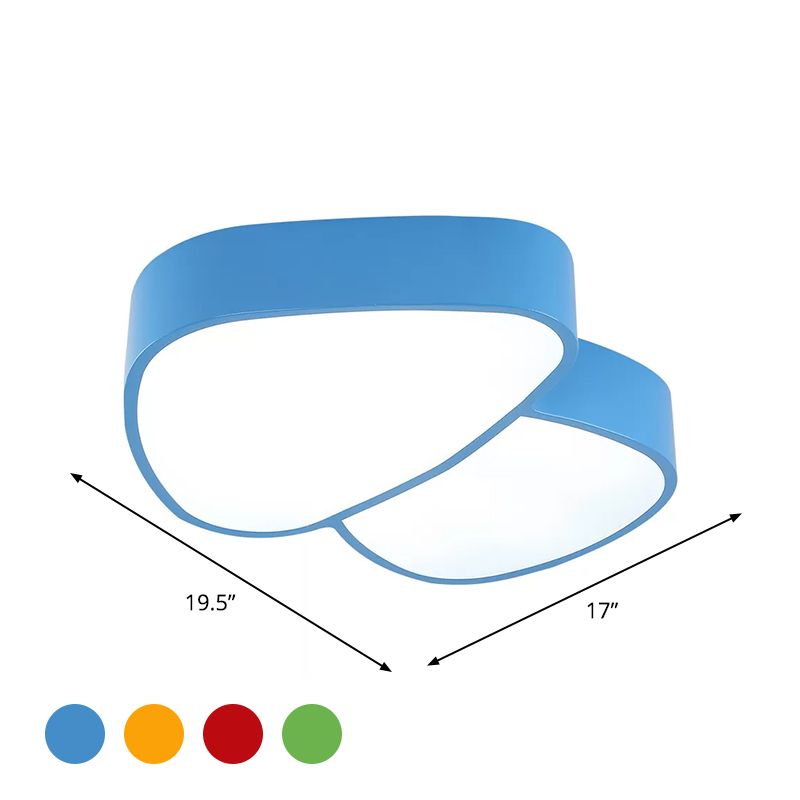 Mushroom LED Close to Ceiling Lamp Kids Acrylic Red/Yellow/Blue Flush Mount Light Fixture for Sleeping Room