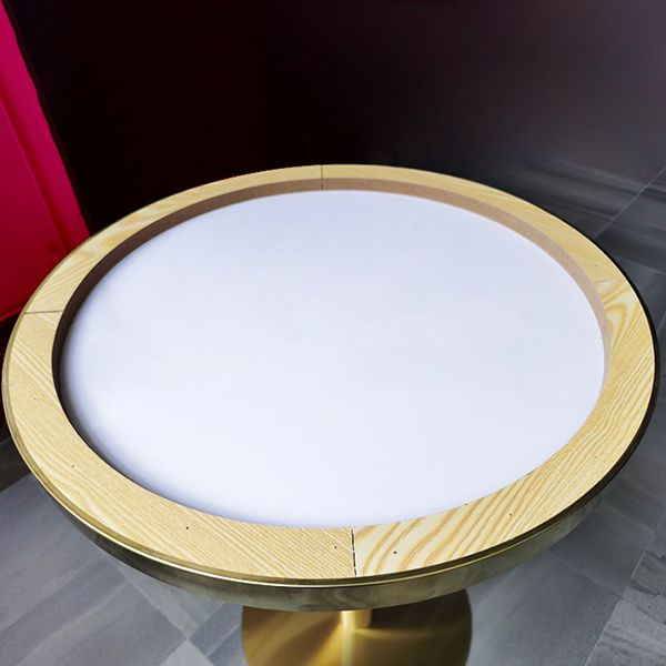 Mesa de lujo tradicional de metal con base de pedestal para cocina y comedor