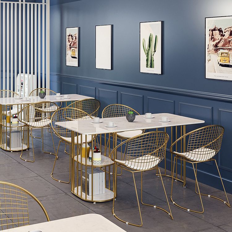 Nordic 1/2/4/5 Pieces Dining Set Rectangle Stone Dining Table for Dining Room