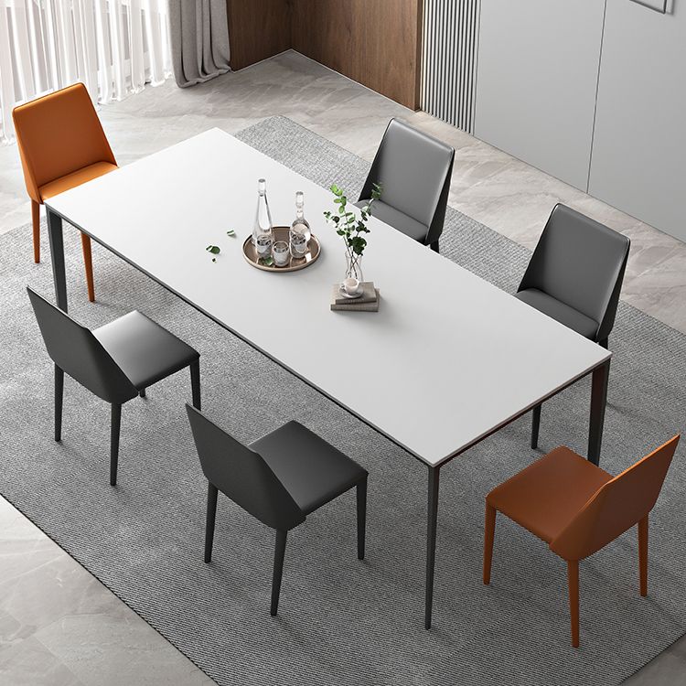 Sintered Stone Industrial Style Table 4 Legs Base Rectangle Dining Table for Home