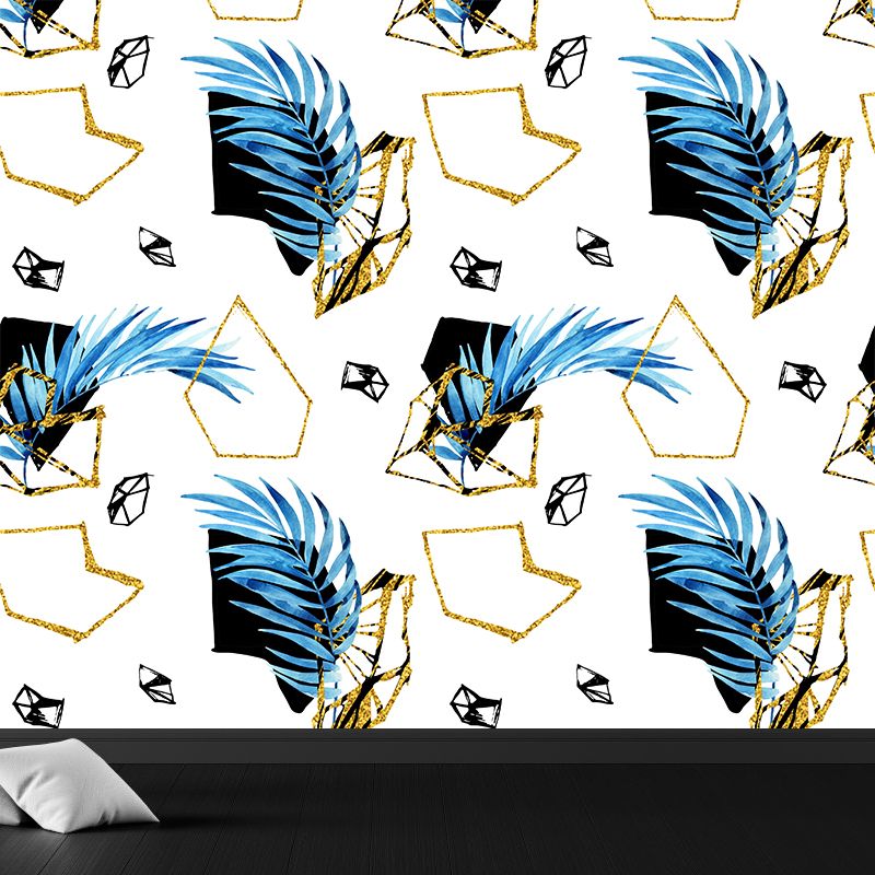 Waterproof Leaves Wall Mural Tropical Non-Woven Wall Covering, Custom Size Available