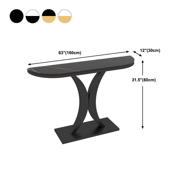 Contemporary Console Accent Table Antique Finish Half Moon Console Sofa Table