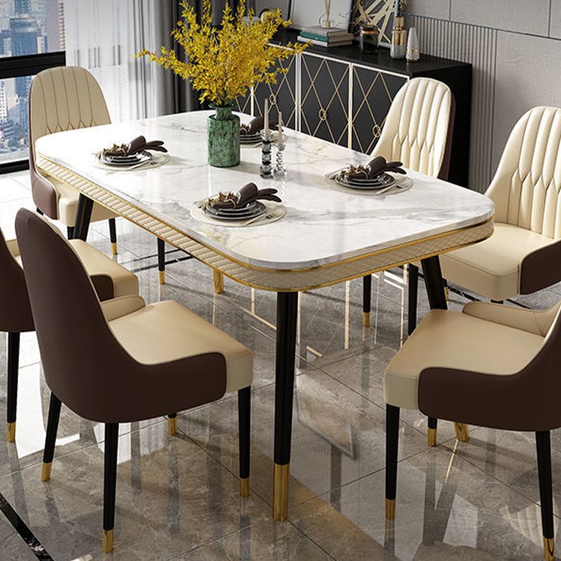 Rectangle Dining Table Traditional Luxury Dining Table with 4 Legs