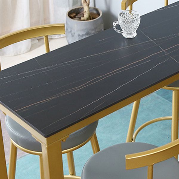 Rectangle Pub Table Glam Style Bar Height Bar Table for Indoor