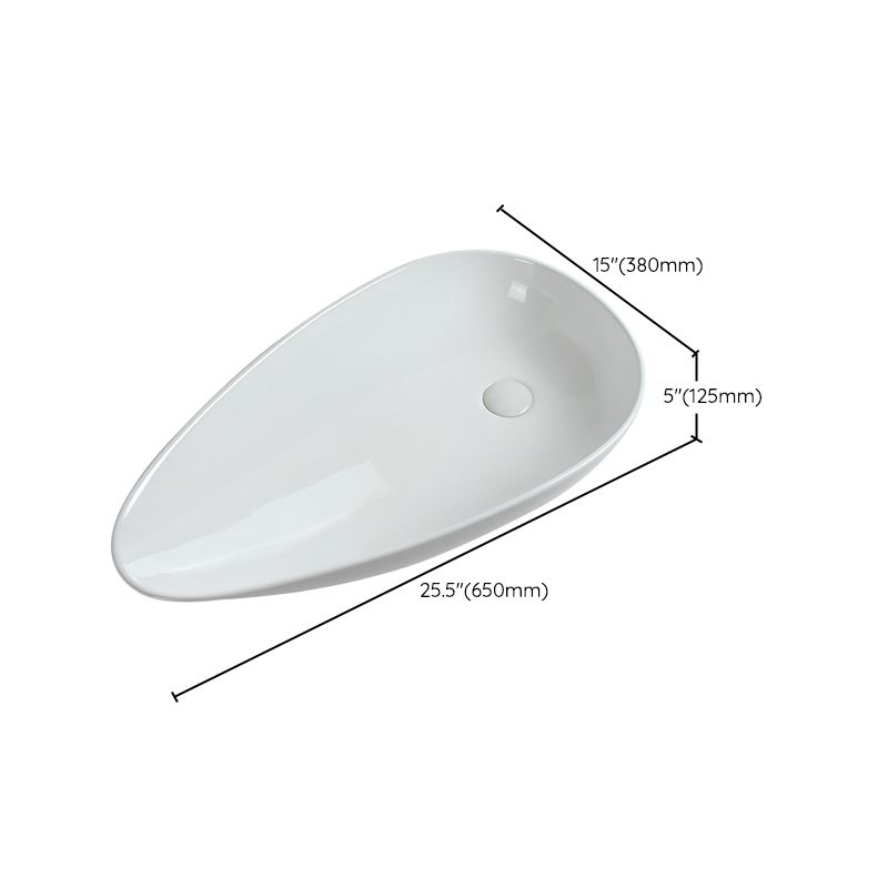 Modern Vessel Sink Specialty Porcelain with Pop-Up Drain Vessel Bathroom Sink