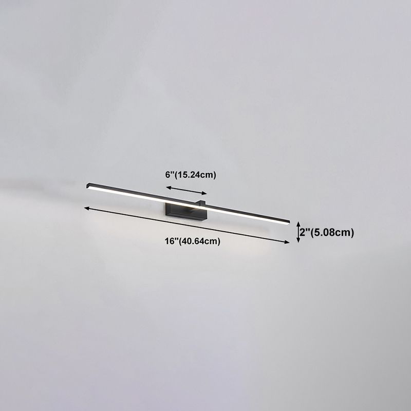 Black LED Vanity Wall Light Fixtures Modern Mirror Front Light with Silicone Shade