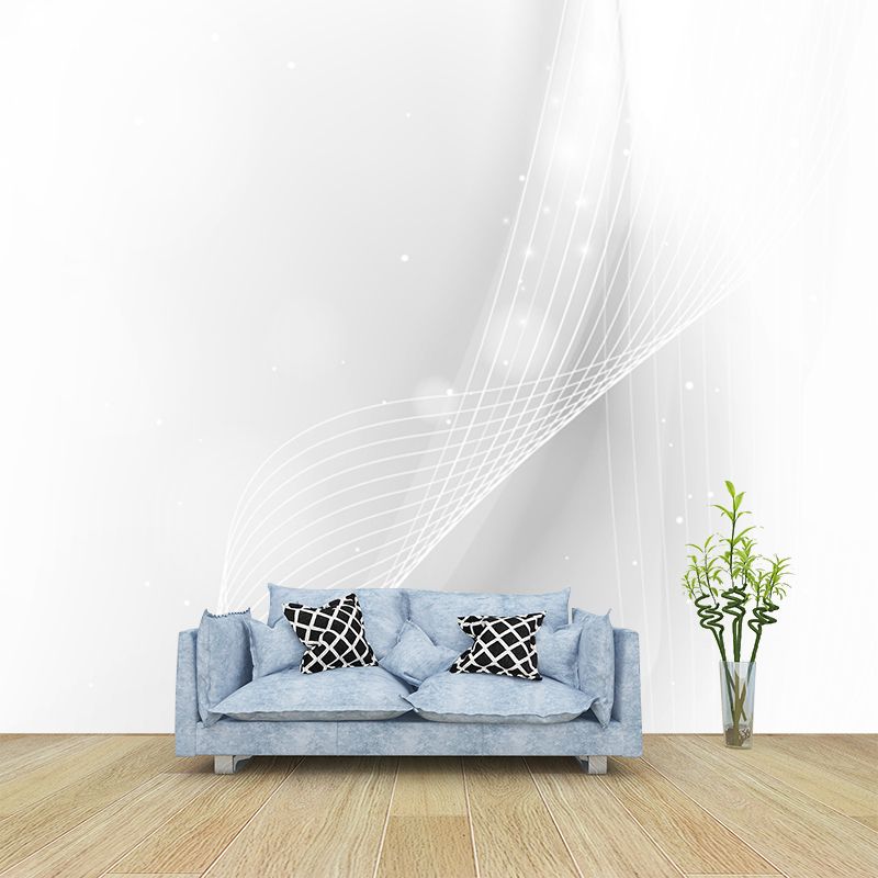 Calla Lily Abstract Wall Mural Minimalism Non-Woven Cloth Wall Art in Black and White