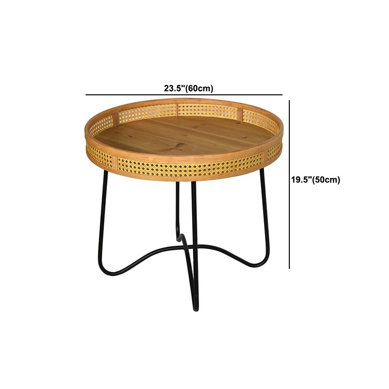 Scandinavian Style Sofa Side Accent Table Natural Round Side End Table