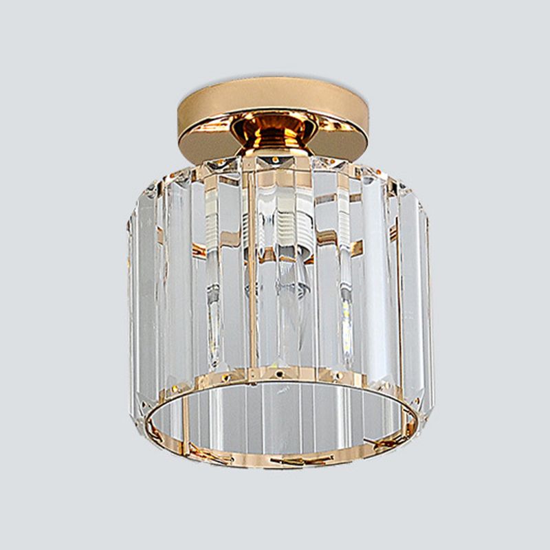 Modern Crystal Ceiling Lamp Geometric Flush Mount Light Fixture for Bedroom