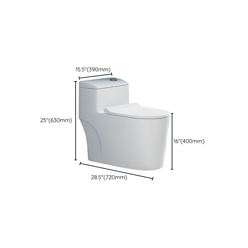Glossy White Toilet with Glazed Surface Modern All-In-One Toilet Bowl