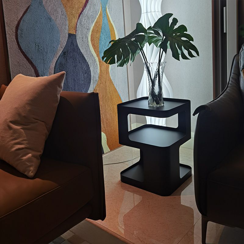 15" Wide Contemporary Corner Table Square Storage Accent Side Table