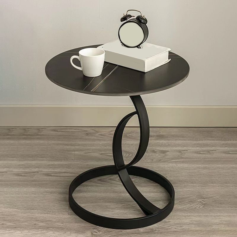 Stone Square Accent Side Table 20.87-In Tall Abstract Side End Table