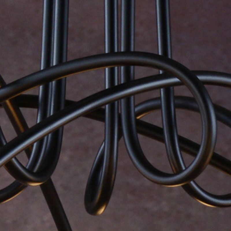 Black Sputnik Semi Flush Mount in Industrial Creative Style Lacquered Iron Ceiling Fixture