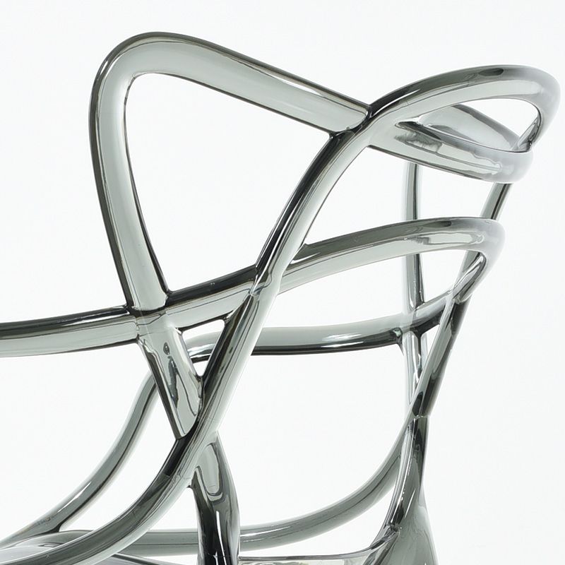 Scandinavian Arm Dining Chairs Plastic Low Back Dining Side Chair