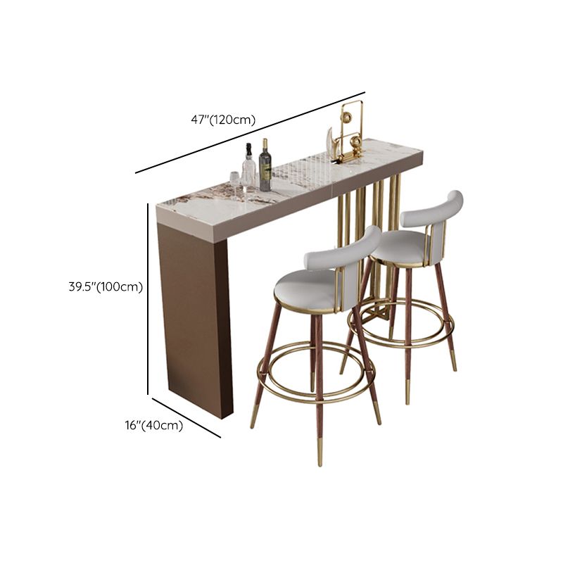 Double Pedestal Pub Height Dining Table Glam Counter Wine Table