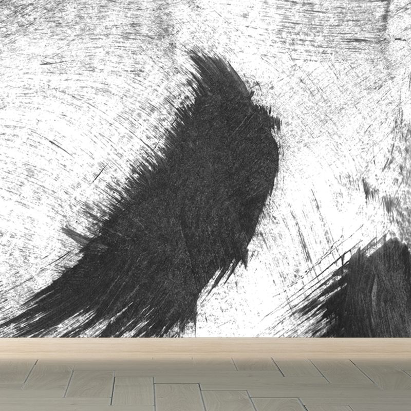 Non-Woven Decorative Wall Mural Modern Brush Stroke Pattern Wall Covering for Living Room