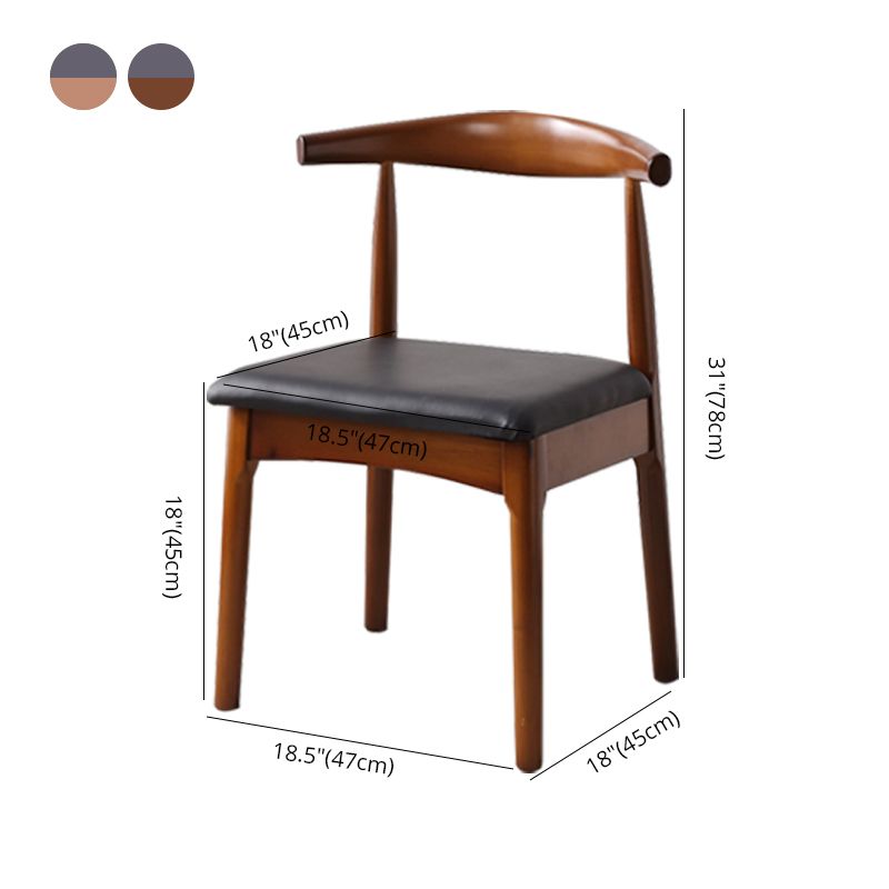 Silla de comedor de madera moderna, silla lateral de piel sintética sin brazos para uso doméstico
