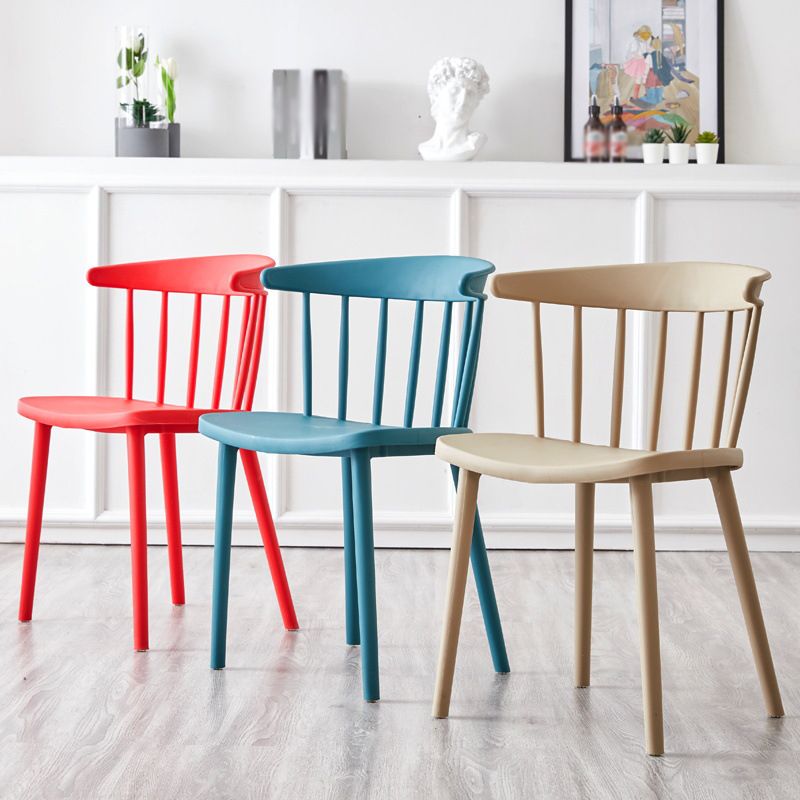 Scandinavian Plastic Dining Kitchen Room Chair Windsor Back Side Chair