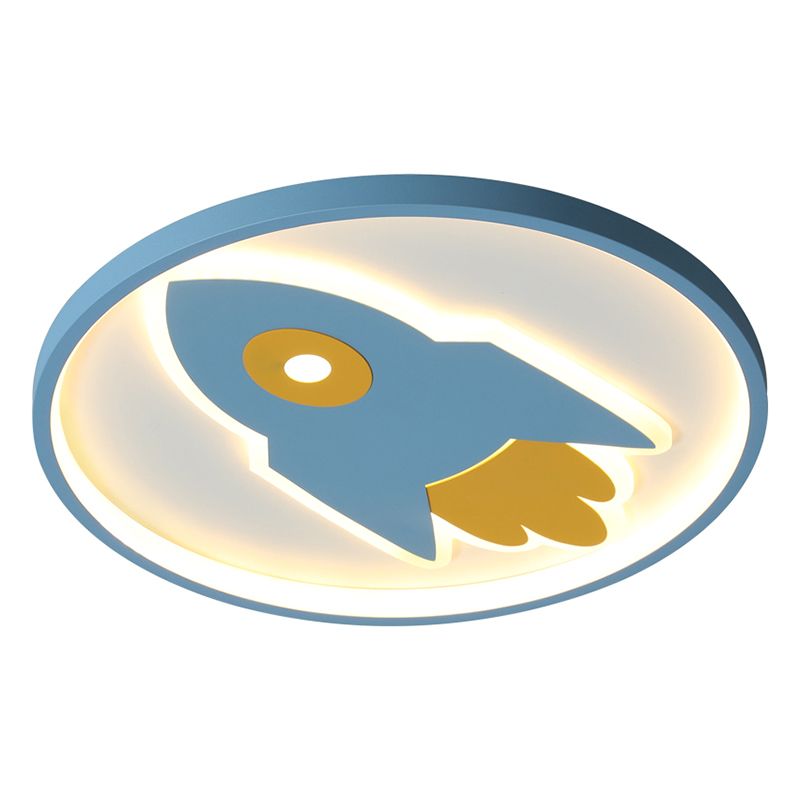 Rocket Flush Mount Ceiling Light Cartoon Metal Ceiling Light Fixtures for Bedroom