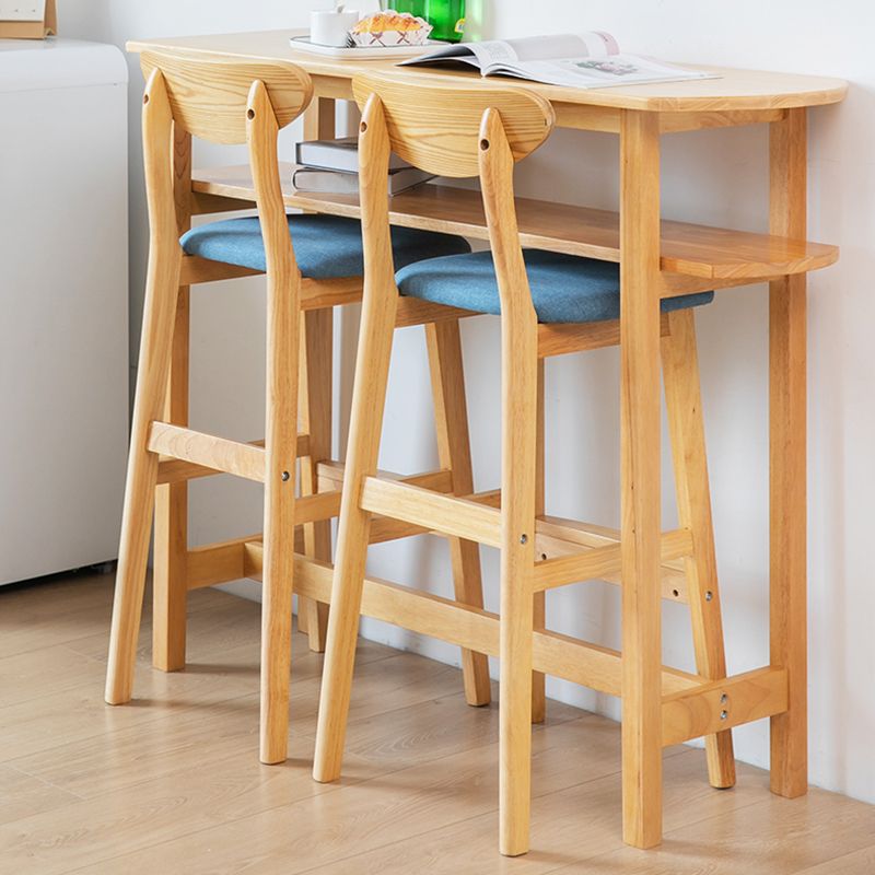 Taburete de bar de madera de estilo nórdico, taburete de bar con patas de 30 pulgadas, tapizado en terciopelo