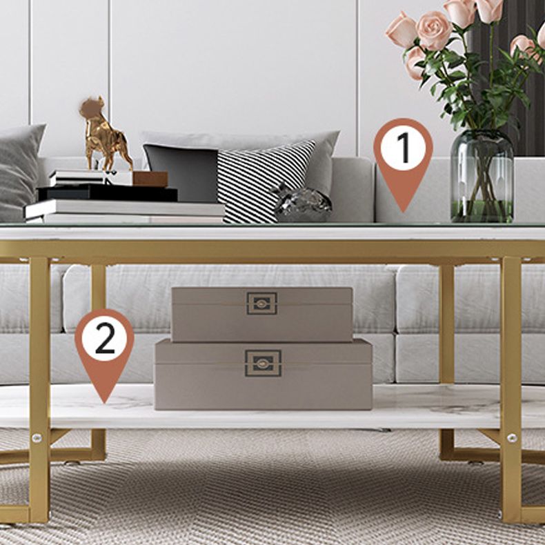 Oval Modern Coffee Table Wood Minimalist Coffee Table for Living Room