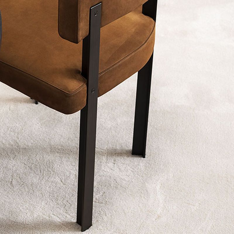 Fauteuils de salle à manger de style moderne, fauteuils rembourrés avec pieds en métal noir