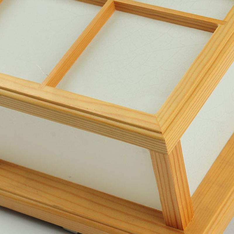 Japanese Style Led Wall Light Wooden Rectangle Shape Wall Lamp for Living Room