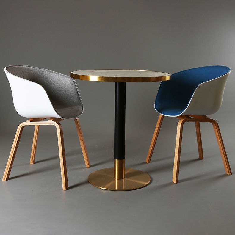 Contemporary Style Dining Room Chairs Kitchen Arm Chair with Wooden Legs