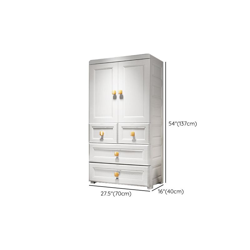 Contemporary Style Wardrobe Armoire Plastic Wardrobe Closet with Drawer and Door