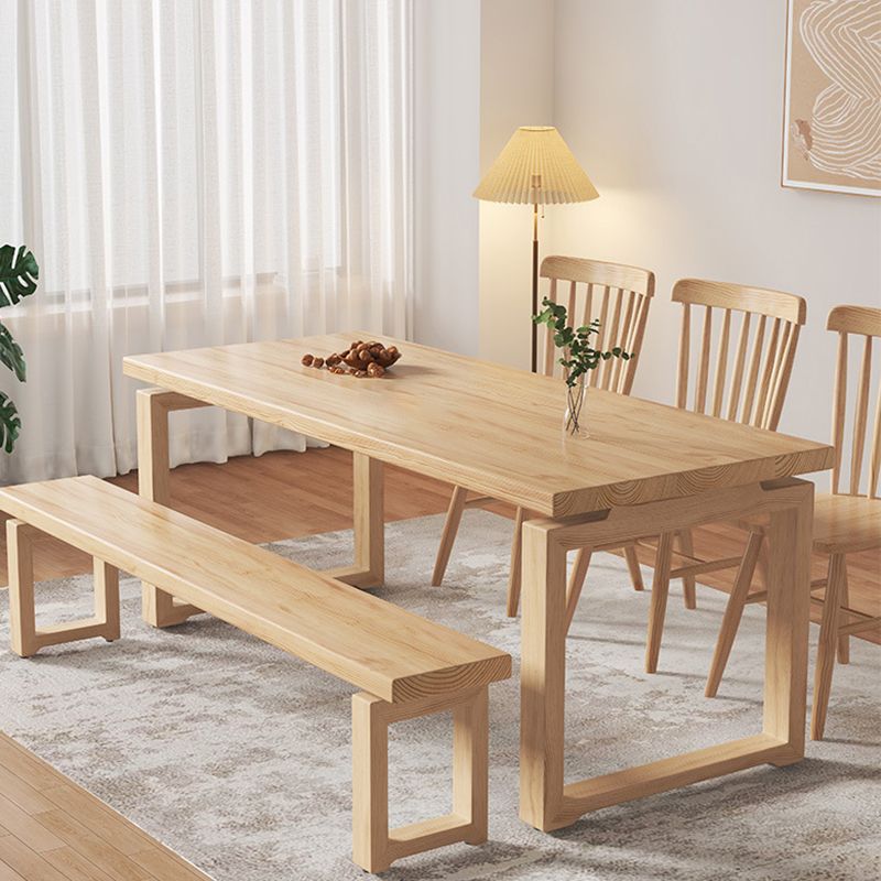 Simplicity Style Dinette Table Solid Wood Rectangle Dinner Table for Home