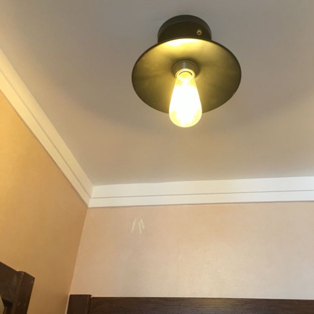 1 Lampada a soffitto semi -flush leggero con cortile in metallo cono Sala industriale e lampade a filo semifulto foyer