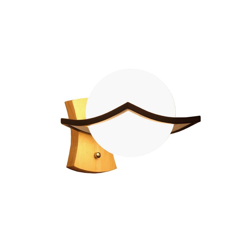 Contemporary Globe Shade Sconce Light 1 Head Milk Glass Wall Lamp in White for Bedside