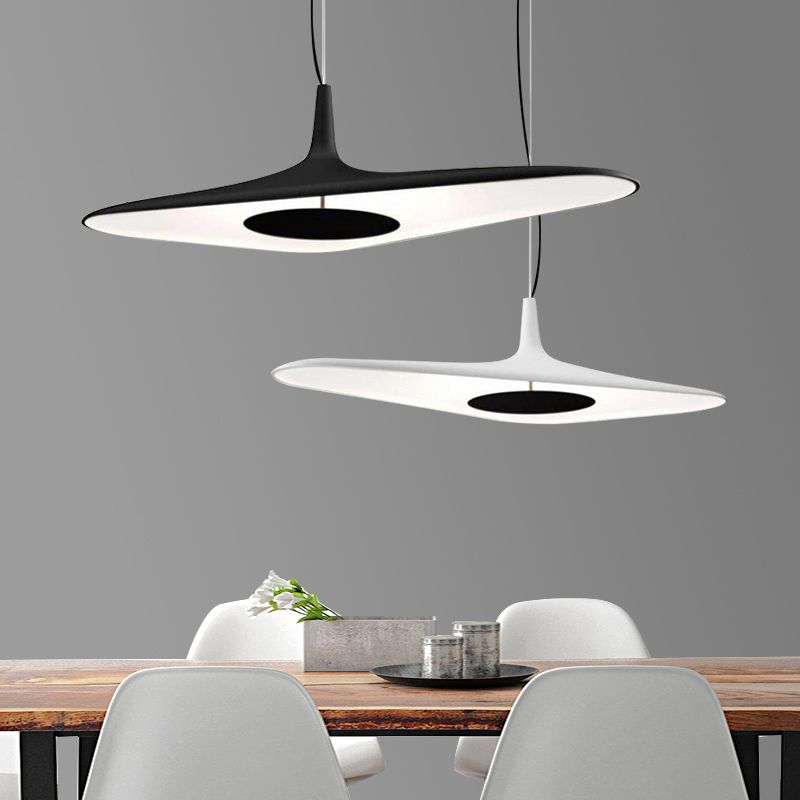 Modern Resin Pendulum Light Slim 1-Light LED Hanging Ceiling Light for Dining Room