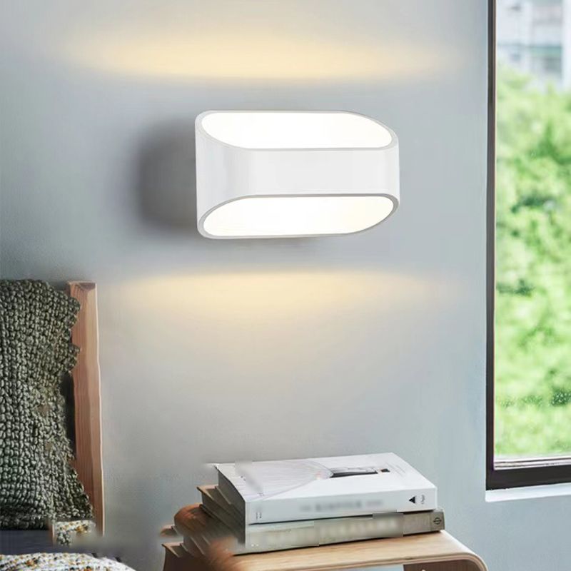 Modern Style Geometry Shade Wall Lamp Metal 2 Lights Sconces for Bedroom