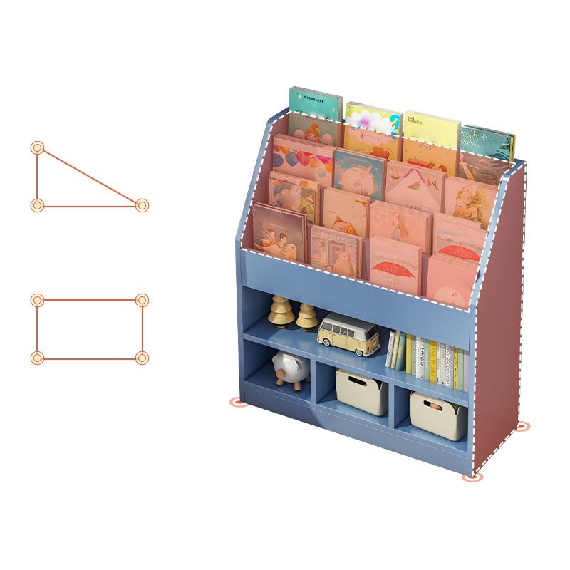 Manufactured Wood Ladder Bookshelf Scandinavian Vertical Closed Back Bookcase