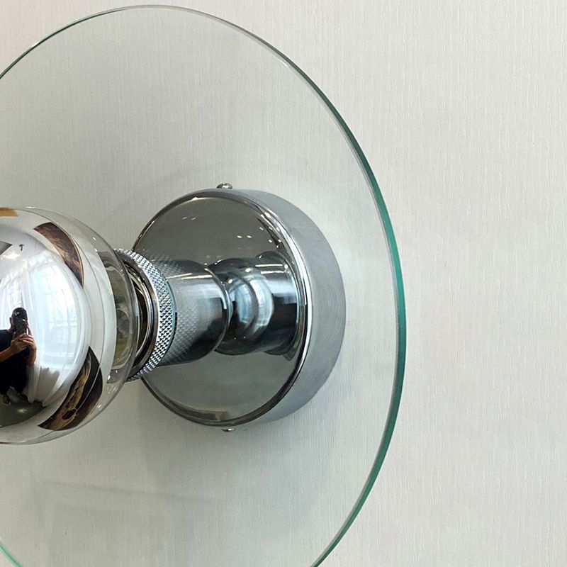 Circle Sconce Light Fixture Contemporary-Style Glass Clear Wall Lighting Fixture