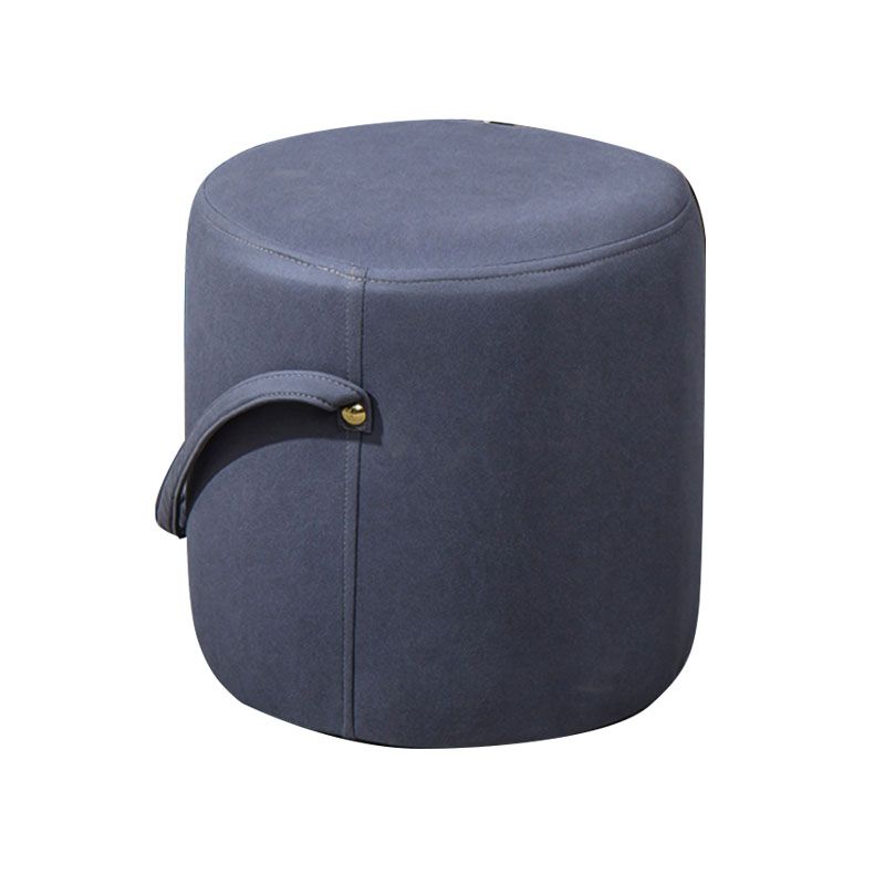 Modern Orange Pouf Round Scratch Resistant Pouf for Living Room