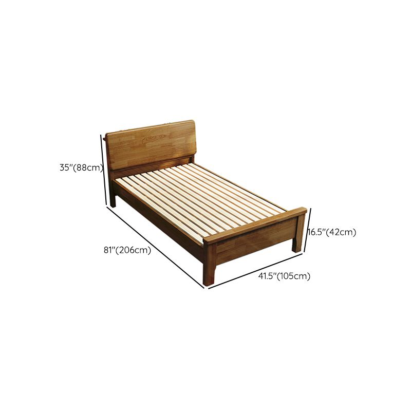 Solid Wood Rectangular Standard Bed Headboard Bed with Custom Legs