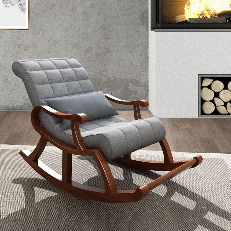 Single Lounge Lazy Sofa Chair Wood Base Rocking Chair for Living Room